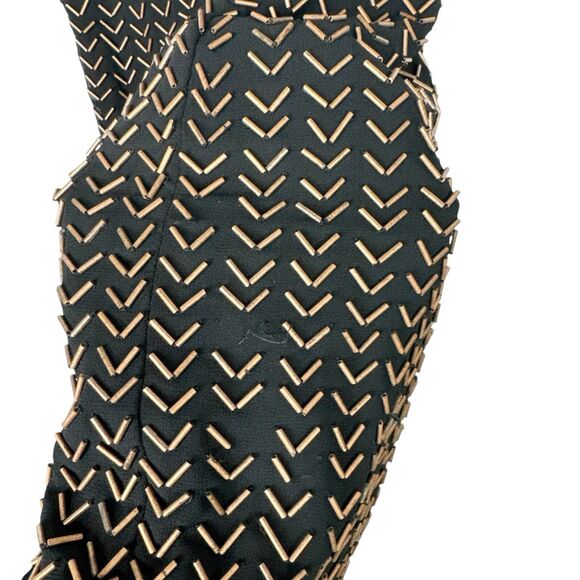 6 Shore Road Black Beaded Mini Dress Size Small Short‎ Sleeve Low Back - Picture 11 of 15